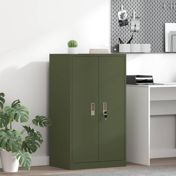 vidaXL Aufbewahrungsschrank Olive Gr&uuml;n 60 x 40 x 105 cm Stahl