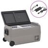 vidaXL K&uuml;hlbox mit Rollen und Adapter Schwarz & Grau 36 L PP & PE