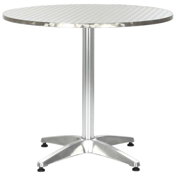vidaXL Gartentisch Silbern 80x70 cm Aluminium