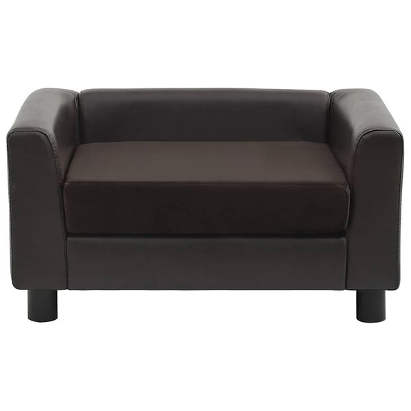 vidaXL Hundesofa Braun 60x43x30 cm Plüsch und Kunstleder