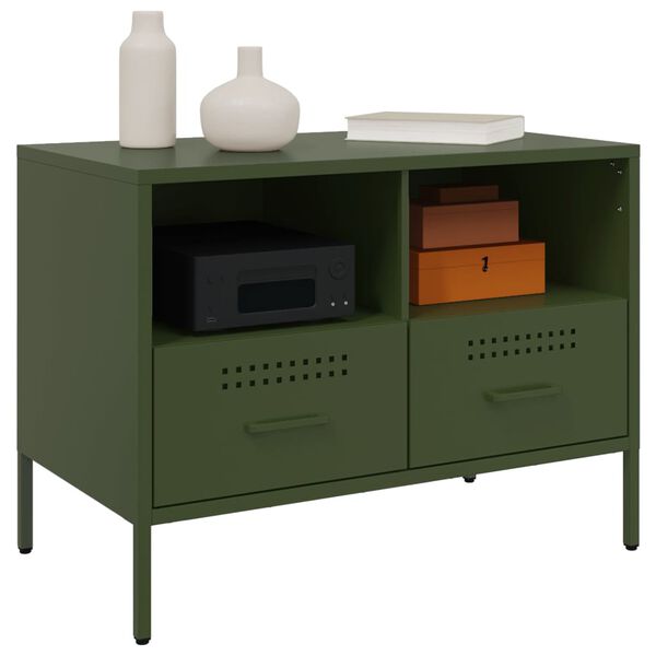 vidaXL TV-Schrank Olivgr&uuml;n 68x39x50,5 cm Stahl