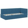 vidaXL Eckbettgestell mit Matratze mit Kopfteil 2 pcs Blau Samt