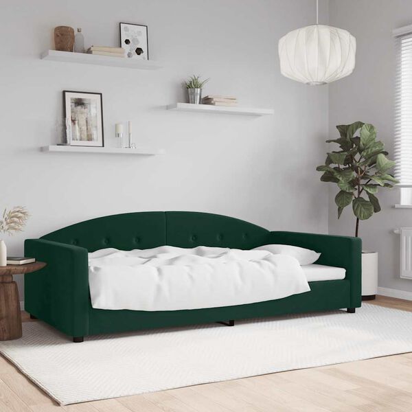 vidaXL Tagesbett Dunkelgr&uuml;n 100x200 cm Samt
