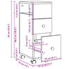 vidaXL Badschrank Schmal mit Rollen Wei&szlig; Holzwerkstoff