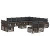 vidaXL Gartensofa-set 14 pcs Grau und Dunkelgrau Poly-Rattan