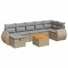 vidaXL 8-tlg. Garten-Sofagarnitur mit Kissen Beige Poly Rattan