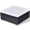 vidaXL 10-tlg. Garten-Lounge-Set mit Auflagen Poly Rattan Schwarz