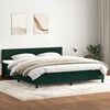 vidaXL Boxspringbett mit Matratze & LED Dunkelgr&uuml;n 200x210 cm Samt
