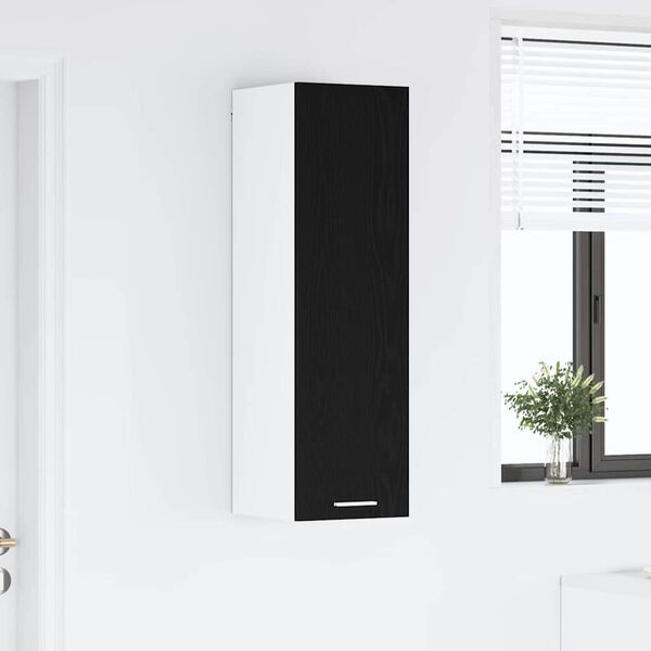 vidaXL H&auml;ngeschrank mit Speicher Schwarz Eichen-Optik 30 x 31 x 100 cm