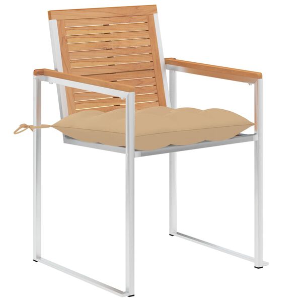 vidaXL Gartenst&uuml;hle 8 Stk. mit Kissen Massivholz Teak