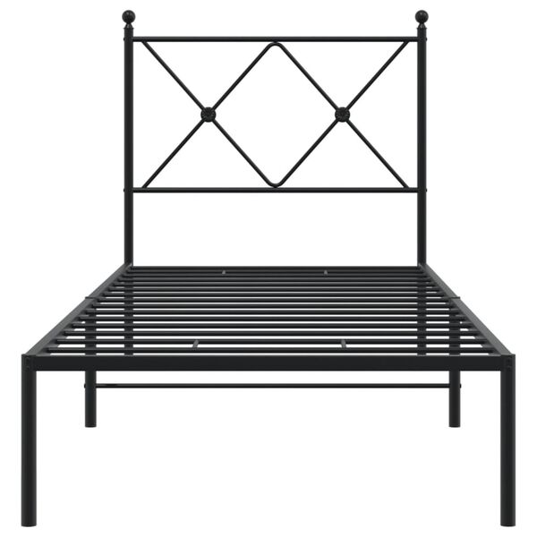 vidaXL Bettgestell mit Kopfteil Metall Schwarz 80x200 cm