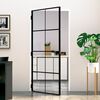vidaXL Innent&uuml;r Schwarz 93x201,5 cm Hartglas & Aluminium Schlank