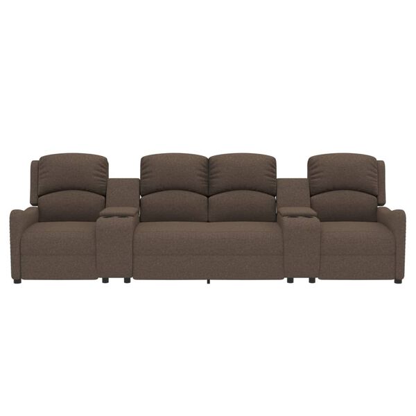 vidaXL 4-Sitzer Massagesessel mit Getr&auml;nkehalter Taupe Stoff