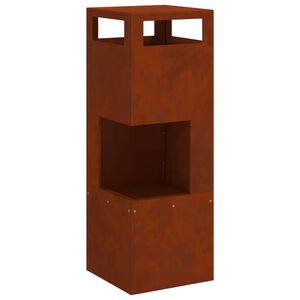 vidaXL Feuerstelle Braun 35 x 35 x 100 cm Wetterfeststahl