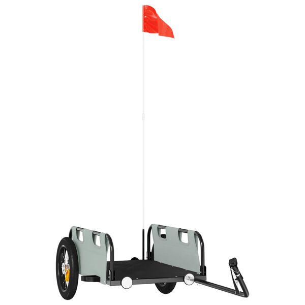 vidaXL Fahrradanhänger Grau Oxford-Gewebe und Eisen