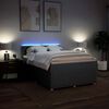 vidaXL Boxspringbett mit Matratze Dunkelgrau 140x200 cm Stoff