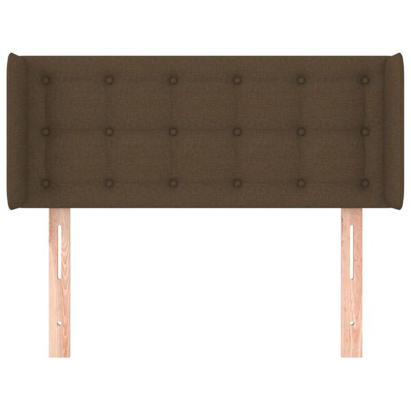 vidaXL Kopfteil mit Ohren Dunkelbraun 93x16x78/88 cm Stoff