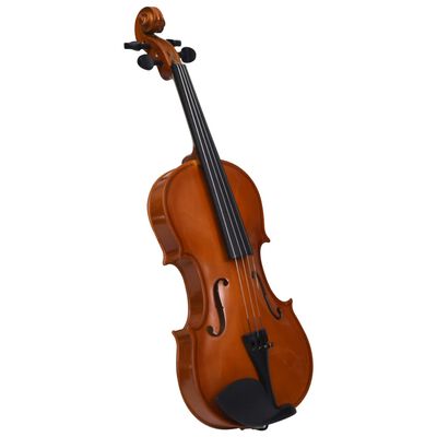 vidaXL Violine Komplettset mit Bogen und Kinnstütze Dunkles Holz 4/4