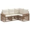 vidaXL Gartensofa-set 4 stk. 4-Sitzer Beige und Cremewei&szlig; Poly-Rattan