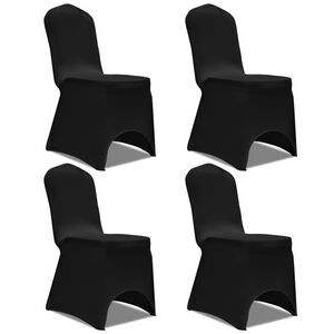 vidaXL Stretch Stuhlbezug 4 St&uuml;ck Schwarz