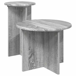 vidaXL Beistelltisch-Set 2 Stk. Sonoma-Grau &Oslash; 45 x 35 cm Holzwerkstoff