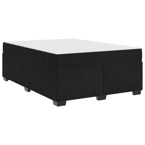 vidaXL Bettgestell mit Matratze mit Matratze Schwarz 140 x 200 cm Samt