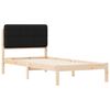 vidaXL Bettgestell mit gepolstertem Kopfteil Schwarz 75 x 190 cm