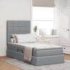 vidaXL Bett mit Stauraum und LED Hellgrau 90 x 190 cm Polyester
