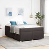 vidaXL Bettrahmen mit Matratze Dunkelbraun 140 x 200 cm Stoff
