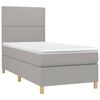 vidaXL Boxspringbett mit Matratze & LED Hellgrau 80x200 cm Stoff