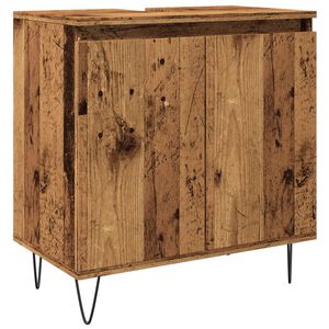 vidaXL Badschrank Altholz-Optik 58x33x60 cm Holzwerkstoff