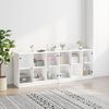 vidaXL B&uuml;cherschrank mit T&uuml;ren Wei&szlig; 204x37x75 cm Holzwerkstoff