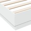 vidaXL Bettgestell mit LED Wei&szlig; 140x190 cm