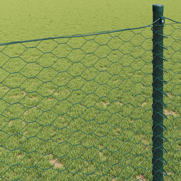vidaXL Hexagonzaun Gr&uuml;n 0,4 x 10 m Stahl