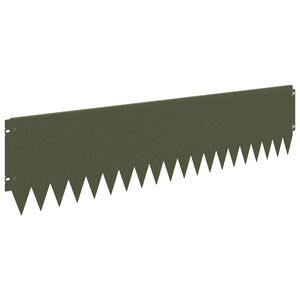 vidaXL Raseneinfassung 10 pcs 103 x 25 cm Stahl Olivgr&uuml;n