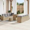 vidaXL Garten-Sofa-Set mit Kissen mit Kissen 11 pcs Beige und Hellgrau