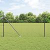 vidaXL Zaun mit Pfosten Grau 1 x 25 m Stahl
