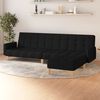 vidaXL Schlafsofa 2-Sitzer mit Fu&szlig;hocker Schwarz Stoff