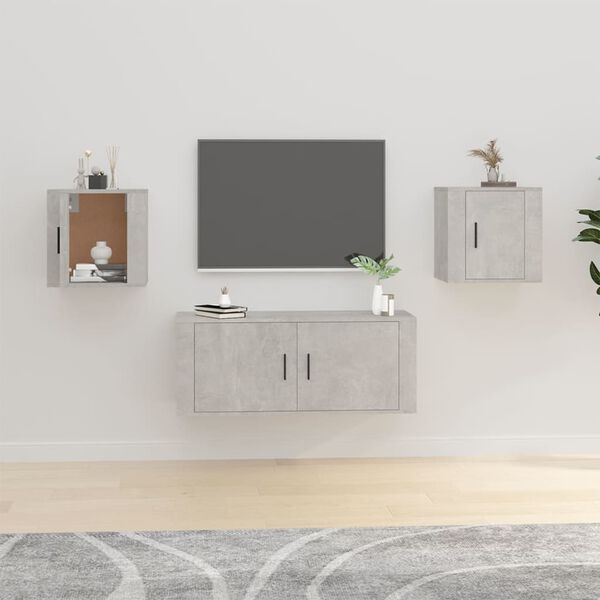 vidaXL TV-Wandschr&auml;nke 2 Stk. Betongrau 40x34,5x40 cm