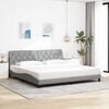vidaXL Bettgestell mit LED ohne Matratze Hellgrau 200x200 cm Stoff