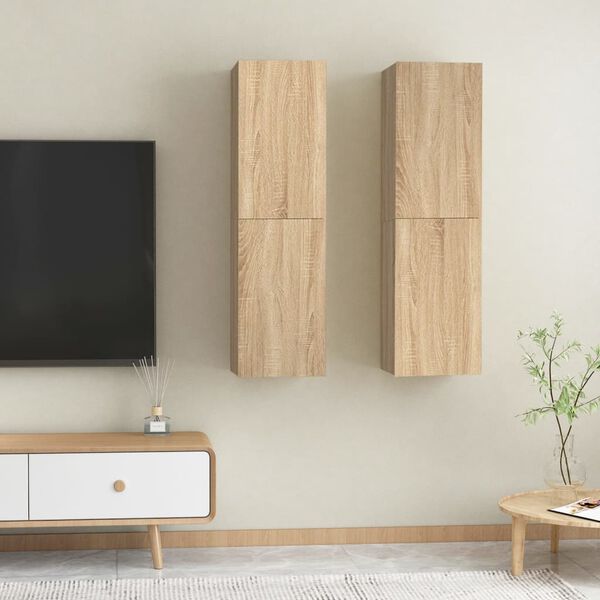 vidaXL TV-Schr&auml;nke 2 Stk. Sonoma-Eiche 30,5x30x110 cm Holzwerkstoff