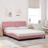 vidaXL Bett mit Matratze Rosa 160x200 cm Samt