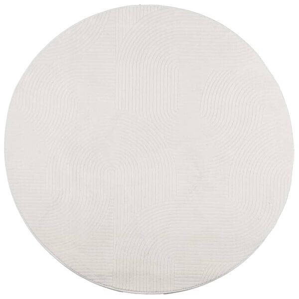 vidaXL Teppich IZA Kurzflor Skandinavischer Look Creme &Oslash; 160 cm