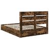 vidaXL Aufbewahrungsbett Ger&auml;ucherte Eiche 160 x 200 cm Holzwerkstoff