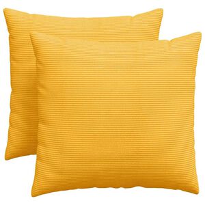 vidaXL Sofakissen 2 St&uuml;ck Helles Gelb 50 x 50 cm Cordstoff