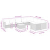 vidaXL 10-tlg. Garten-Sofagarnitur mit Kissen Schwarz Poly Rattan