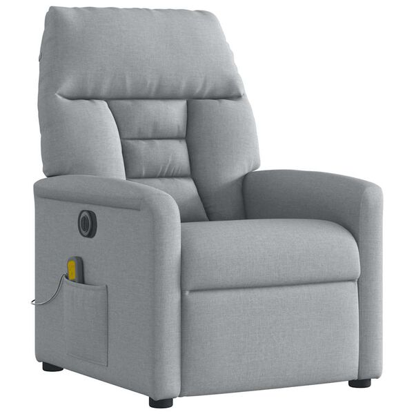 vidaXL Massagesessel Elektrisch Hellgrau Stoff