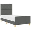 vidaXL Bettgestell mit Kopfteil Dunkelgrau 90 x 190 cm Stoff