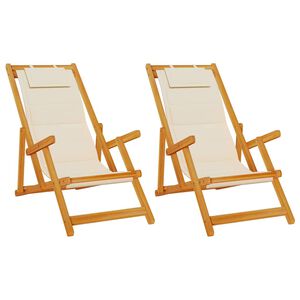 vidaXL Liegestuhl 2 stk. Braun Massivholz Akazie
