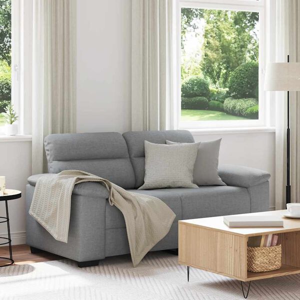 vidaXL 2-Sitzer-Sofa Hellgrau 160x81x84 cm Stoff